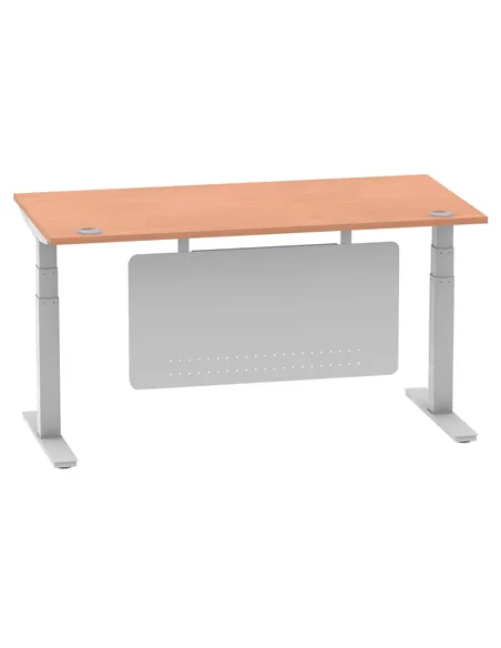 Dynamic Air Modesty 1600 x 800mm Height Adjustable Office Desk Beech Top Cable Ports Modesty Panel HA01323