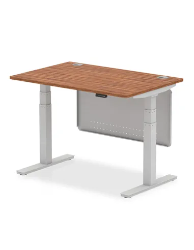 Dynamic Air Modesty 1200 x 800mm Height Adjustable Office Desk Walnut Top Cable Ports Modesty Panel HA01325