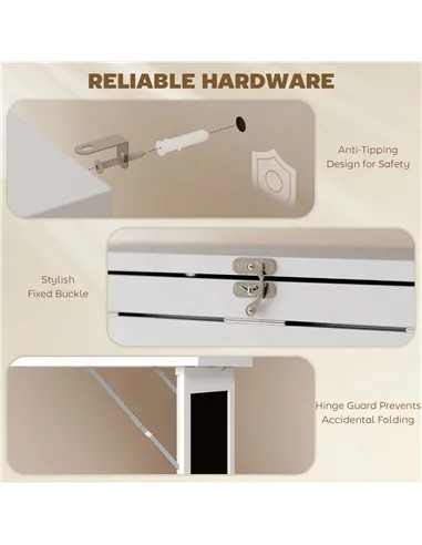 HOMCOM Wall Mounted Computer Desk, Folding Study Table with Black Board and Bookshelf, Multifunctional Floating Writing Desk for