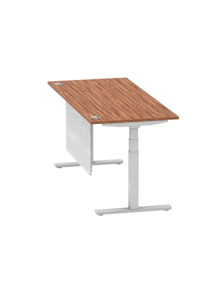 Dynamic Air Modesty 1800 x 800mm Height Adjustable Office Desk Walnut Top Cable Ports Modesty Panel HA01328