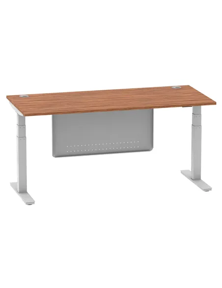 Dynamic Air Modesty 1800 x 800mm Height Adjustable Office Desk Walnut Top Cable Ports Modesty Panel HA01328