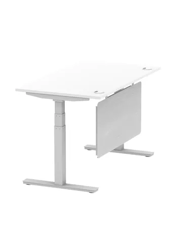 Dynamic Air Modesty 1400 x 800mm Height Adjustable Office Desk White Top Cable Ports Modesty Panel HA01330