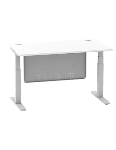 Dynamic Air Modesty 1400 x 800mm Height Adjustable Office Desk White Top Cable Ports Modesty Panel HA01330