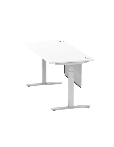 Dynamic Air Modesty 1800 x 800mm Height Adjustable Office Desk White Top Cable Ports Modesty Panel HA01332