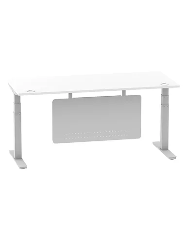Dynamic Air Modesty 1800 x 800mm Height Adjustable Office Desk White Top Cable Ports Modesty Panel HA01332