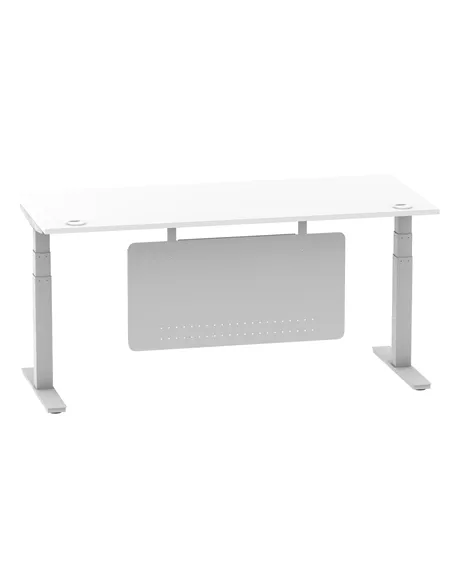 Dynamic Air Modesty 1800 x 800mm Height Adjustable Office Desk White Top Cable Ports Modesty Panel HA01332