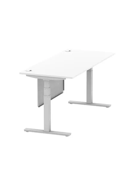 Dynamic Air Modesty 1800 x 800mm Height Adjustable Office Desk White Top Cable Ports Modesty Panel HA01332