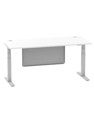 Dynamic Air Modesty 1800 x 800mm Height Adjustable Office Desk White Top Cable Ports Modesty Panel HA01332