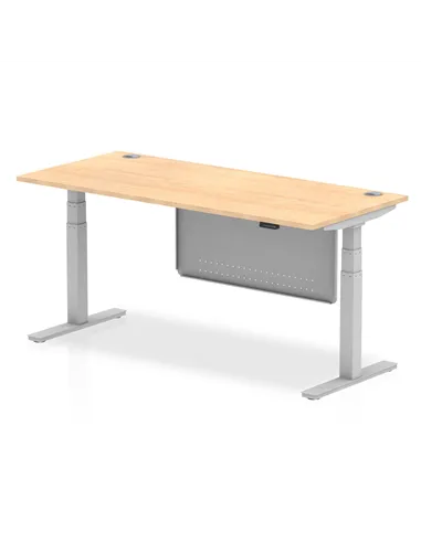 Dynamic Air Modesty 1800 x 800mm Height Adjustable Office Desk Maple Top Cable Ports Modesty Panel HA01336