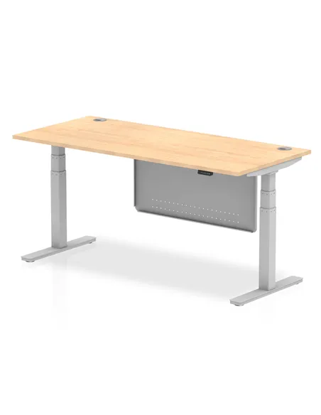 Dynamic Air Modesty 1800 x 800mm Height Adjustable Office Desk Maple Top Cable Ports Modesty Panel HA01336