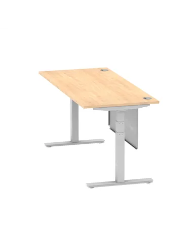 Dynamic Air Modesty 1800 x 800mm Height Adjustable Office Desk Maple Top Cable Ports Modesty Panel HA01336
