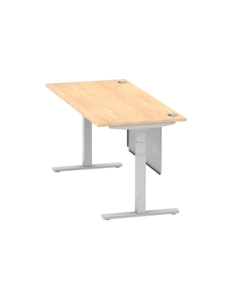 Dynamic Air Modesty 1800 x 800mm Height Adjustable Office Desk Maple Top Cable Ports Modesty Panel HA01336