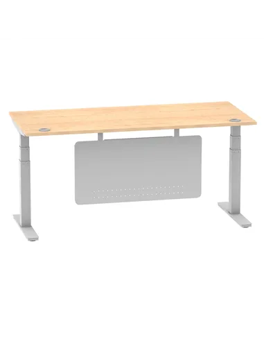 Dynamic Air Modesty 1800 x 800mm Height Adjustable Office Desk Maple Top Cable Ports Modesty Panel HA01336