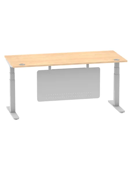 Dynamic Air Modesty 1800 x 800mm Height Adjustable Office Desk Maple Top Cable Ports Modesty Panel HA01336