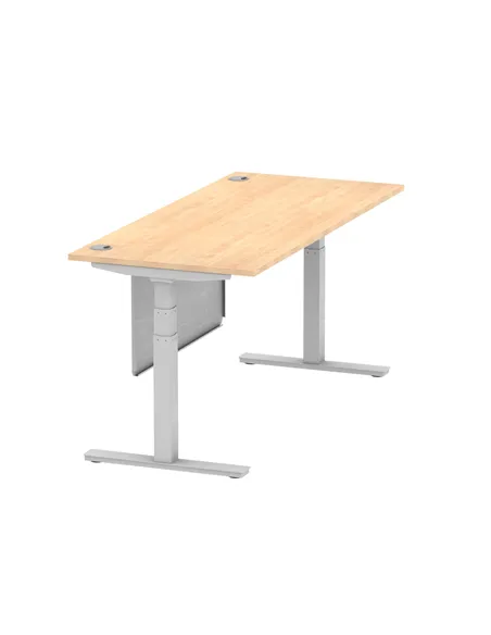Dynamic Air Modesty 1800 x 800mm Height Adjustable Office Desk Maple Top Cable Ports Modesty Panel HA01336