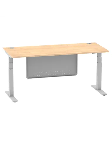 Dynamic Air Modesty 1800 x 800mm Height Adjustable Office Desk Maple Top Cable Ports Modesty Panel HA01336