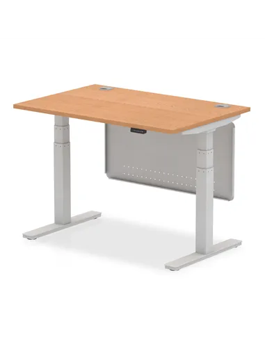 Dynamic Air Modesty 1200 x 800mm Height Adjustable Office Desk Oak Top Cable Ports Modesty Panel HA01337