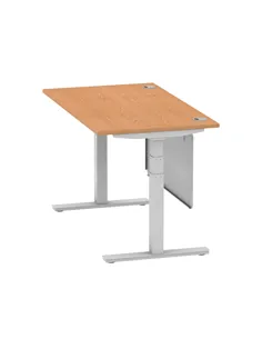Dynamic Air Modesty 1400 x 800mm Height Adjustable Office Desk Oak Top Cable Ports Modesty Panel HA01338 2