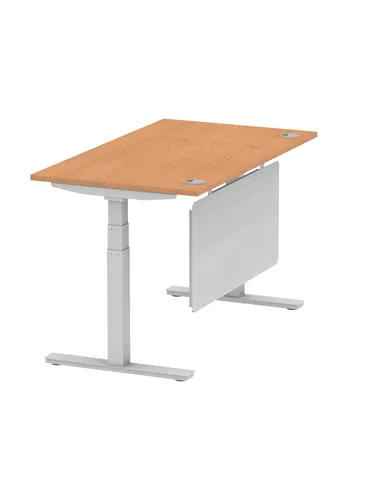 Dynamic Air Modesty 1400 x 800mm Height Adjustable Office Desk Oak Top Cable Ports Modesty Panel HA01338