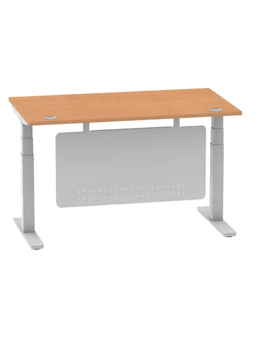 Dynamic Air Modesty 1400 x 800mm Height Adjustable Office Desk Oak Top Cable Ports Modesty Panel HA01338