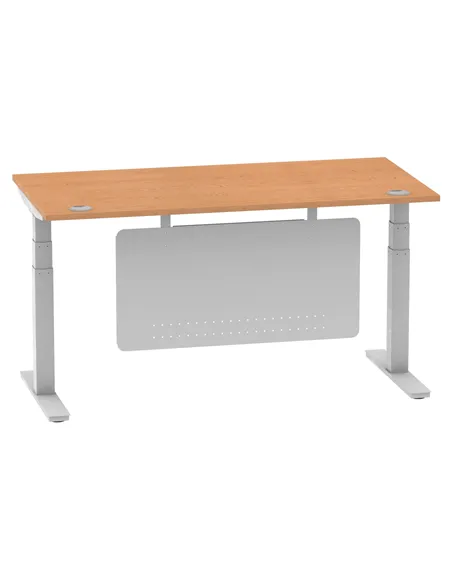 Dynamic Air Modesty 1600 x 800mm Height Adjustable Office Desk Oak Top Cable Ports Modesty Panel HA01339