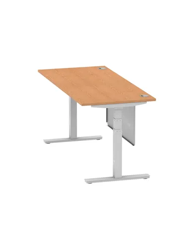 Dynamic Air Modesty 1800 x 800mm Height Adjustable Office Desk Oak Top Cable Ports Modesty Panel HA01340