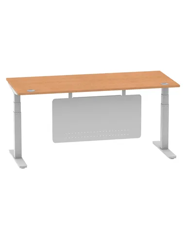 Dynamic Air Modesty 1800 x 800mm Height Adjustable Office Desk Oak Top Cable Ports Modesty Panel HA01340