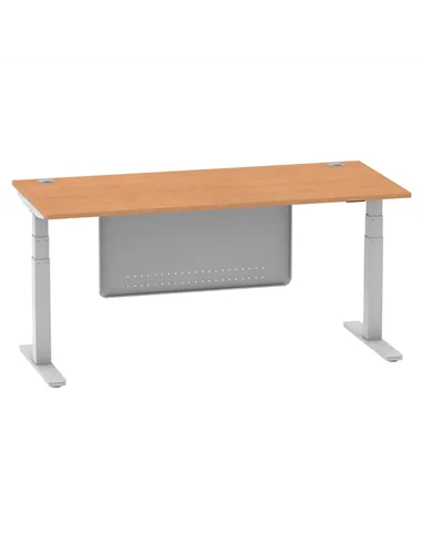 Dynamic Air Modesty 1800 x 800mm Height Adjustable Office Desk Oak Top Cable Ports Modesty Panel HA01340